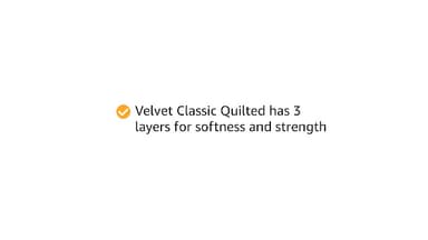 Velvet Classic Quilted Toilet Tissue 24 Rolls - Luxuriously Soft, Strong and Absorbent Toilet Roll - Jumbo Bulk Pack 24 Rolls - 3-ply - White