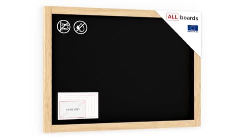 ALLboards Black Chalkboard with Natural Wooden Frame 90x60cm, Chalk Writing Board, Blackboard