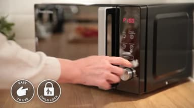 Russell Hobbs RHM2076B 20 Litre 800 W Black Digital Solo Microwave with 5 Power Levels, Automatic Defrost, 8 Auto Cook Menus, Clock and Timer, Easy Clean