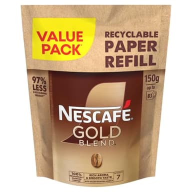 NESCAFÉ Gold Blend Refill 150g | 5 Packs | 416 Cups | Rich and Smooth Coffee | Premium Quality Instant Coffee for a Perfect Cup