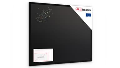 ALLboards Chalkboard with Black Varnished Wooden Frame 100x80cm, Chalk Writing Board, Blackboard