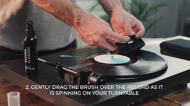 Big Fudge Vinyl Cleaning Kit - 4-in-1 Record Cleaner for Vinyl Kit Includes Ultra-Soft Velvet Brush Vinyls Record Cleaner Liquid Stylus Brush and Storage Pouch - Pro Records Care