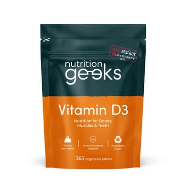 Vitamin D 1000iu - 1 Year Supply, 365 Easy-Swallow Vitamin D Tablets, Vegetarian D3, High Strength Immune Support Supplement - Awarded by The Independent UK