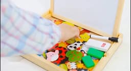 COOLJOY 100+ PCS Wooden Magnetic Puzzle,Magnetic Puzzle Board, Cute Pets Pattern Games Double Sided Jigsaw, Educational Drawing Easel Blackboard Wood Toys,Easter Gifts For Kids 3 Years Old Imagination