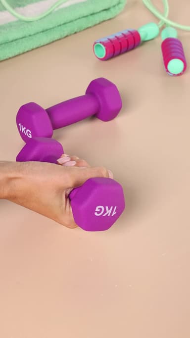 Amazon Basics Neoprene Dumbbell Pair, 2 kg, Pink