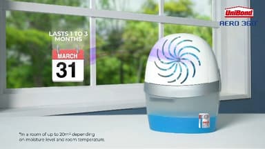 UNIBOND Aero 360° Moisture Absorber Neutral Refill Tabs, Ultra-Absorbent and Odour-Neutralising for Aero 360° Dehumidifier, Condensation Absorber, Pack of 6 (6 x 450 g)