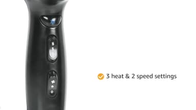 Remington Hair Dryer Ionic (Powerful, Fast Professional Styling, Diffuser, Concentrator, Ionic Conditioning for Frizz Free Hair, 3 Heat / 2 Speed Settings, Cool Shot, 2200W, Purple) D3190 - Hair Dryer deal on Amazon UK