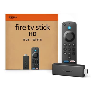 Amazon Fire TV Stick HD, free and live TV, Alexa Voice Remote, smart home controls, HD streaming