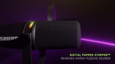 Shure MV7+ Podcast Microphone. Enhanced Audio, LED Touch Panel, USB-C & XLR Outputs, Auto Level Mode, Digital Pop Filter, Reverb Effects, Podcasting, Streaming, Recording - Black