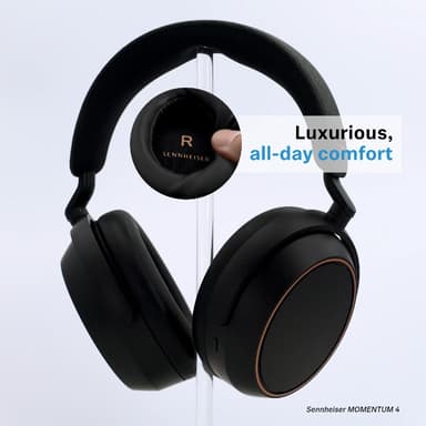 Sennheiser MOMENTUM 4 Wireless Noise Cancelling Headphones Bluetooth Headset for Crystal-Clear Calls with Adaptive Noise Cancellation, Up To 60HR Playtime, Folding Design, Black/Copper