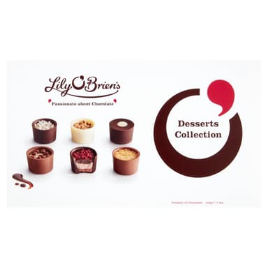 Lily O'Brien's Desserts Collection 210g - 16 Assorted Chocolates from 6 dessert inspired recipes - Present, Sharing Box, Celebration, Well done, Birthday, Mothers Day, Thank you