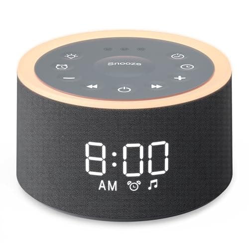 Dreamegg White Noise Machine, D1+ White Noise Machine with Nursery Night Light 29 Soothing Sounds, Sound Machine Alarm Clock with 6 Wake Up Sound for Adults Baby, 0-100% Dimmable Display, Black