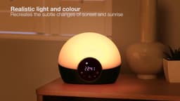 Lumie Bodyclock Glow 150 - Wake-up Light Alarm Clock with 10 Sounds and Sleep Sunset, White