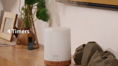 ASAKUKI 300ml Essential Oil Diffuser, Ultrasonic Aroma Scented Oil Diffuser & Humidifier for Home, Bedroom, Spa with 7 LED Colour Lights, Auto Shut-Off, BPA-Free - Yellow Wood Grain