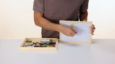 Jojoin 110 PCS Wooden Magnetic Puzzle - Magnetic Puzzle Board - Cute Animal Pattern Games Double Sided Jigsaw - Educational Drawing Easel Blackboard Wood Toys - Easter Gifts For Kids Up 3 Years Old - Blackboard Board deal on Amazon UK