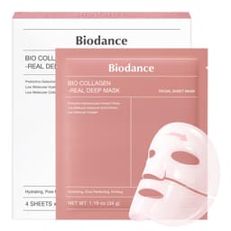 BIODANCE Bio-Collagen Real Deep Face Mask 4 Pcs | Hydrogel Overnight Mask | Pore Minimizing and Elasticity Improvement | Korean Face Mask for Glass Skin | Korean Skincare, Easter Gifts