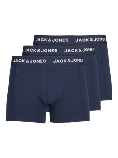 Jack & Jones Men's Jacanthony Trunks 3 Pack Blue Boxer Shorts, Blue (Blue Nights Detail: Blue Night - Blue Night), M UK