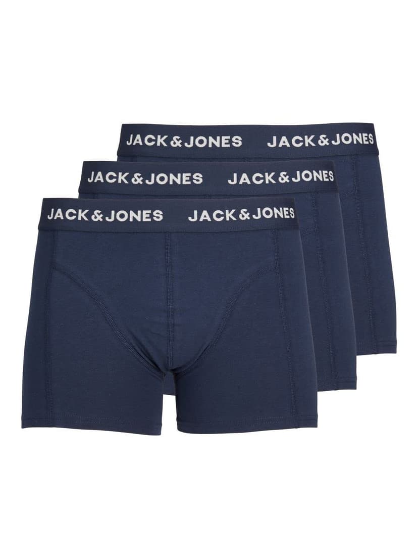 Jack & Jones Men's Jacanthony Trunks 3 Pack Blue Boxer Shorts, Blue (Blue Nights Detail: Blue Night - Blue Night), M UK