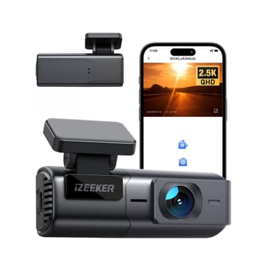 iZEEKER 1440P Dash Cam with WiFi, 2.5K QHD Dashcam, Mini Dash Camera with WDR, G-Sensor Emergency Recording, Loop Recording, 24H Parking Mode Supports, Voice Prompt