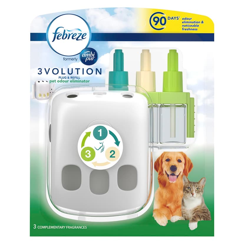 Febreze 3Volution Air Freshner & Pet Odour Eliminator Plug-In Starter Kit, 20ml