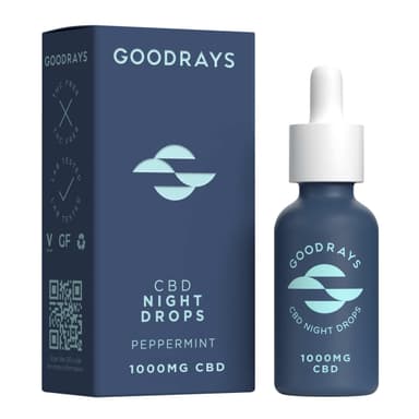 GOODRAYS CBD Oil, 1000mg, High Strength CBD Night Drops, Vegan, Peppermint Flavour, Packaging May Varyy
