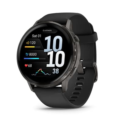 Garmin Venu 4, 45mm GPS smartwatch, AMOLED touchscreen, 24/7 advanced health & fitness, 80+ sports apps, flashlight, ECG app, sleep tracking, fitness coach, up to 12 days battery life, Black