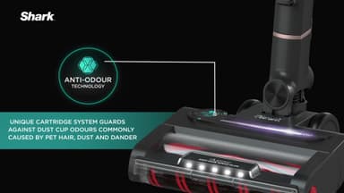 Shark Stratos Cordless Stick Vacuum Cleaner Pet Pro with Anti Hair Wrap Plus, Clean Sense IQ & Anti-Odour Technology, 60 Mins Run-Time, Removable Battery, 3 Attachments, Charcoal/Brass IZ400UKT