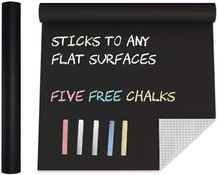 Blackboard Chalk-Board Chalkboard Adhesive - 44 x 200cm Black Chalk Sticker Blackboard Paper for Home Kitchen Outdoor Office School Walls Menu