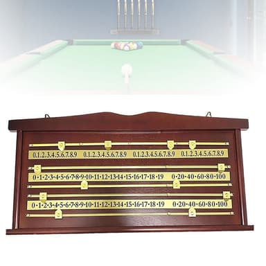DRUXTO Wooden Billiard Scoreboard, Snooker Scoreboard, Wall-Mounted Billiard Score keeper Recorder Billiard Accessories for 2-4 Players Home Club Supplies(70 * 35cm)