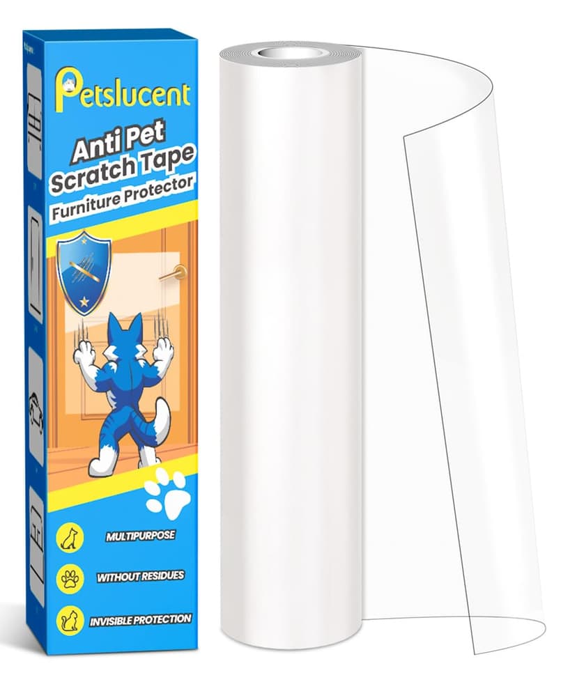 Petslucent Door Protector from Dog Scratching, Cat Anti Scratch Tape, Clear Training Self Adhesive Tape for Carpet, Sofa, Couch, Door (20cm x 3m)