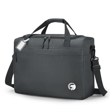 BAGZY 40x30x15cm Underseat Cabin Bag Luggage Foldable Travel Bag 20L Waterproof Holdall Hand Luggage Case Nylon Carry on Luggage Weekend Duffle Gym Bags Baggage Organiser Storage for Women Men Grey