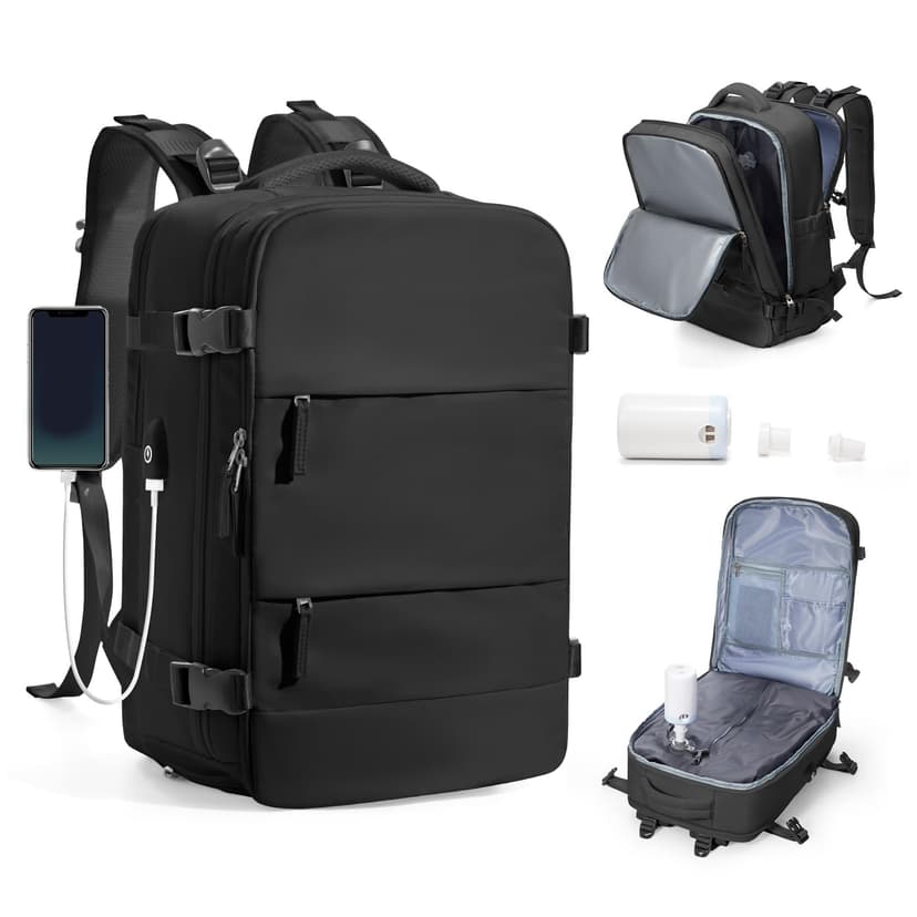 SZSYCN Vacuum Backpack Travel Bag With Pump Ryanair Cabin Bags 40x30x20 Underseat Ryan Air Hand Luggage 40 x 20 x 25 Carry On Baggage For Flights Backpack With Compression System
