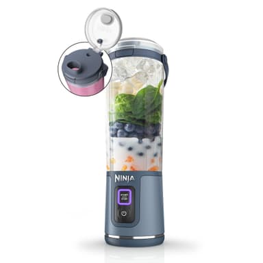 Ninja Blast Portable Blender, 530ml, Leakproof Lid & Sip Spout, Powerful Cordless Mini Blender, Rechargeable, Portable Smoothies, Protein Shakes, Blends Ice & Frozen Fruit, Denim Blue, BC151UKNV