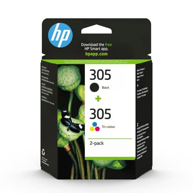 HP 305 Black/Tri-color Original Ink Printer Cartridges Combo (X4D37AE) - Works with: HP DeskJet 1110/2130/3630, ENVY 4520,451X, OfficeJet 3830/3831/4650,52XX