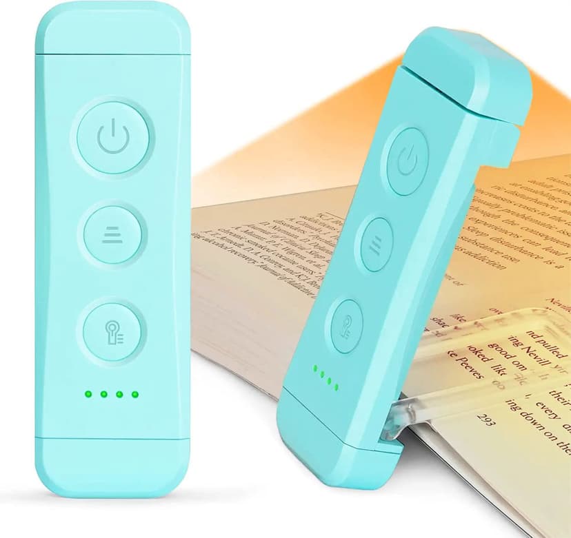Glocusent Reading Light Book Light Clip On,Eye Caring Reading Lights for Books in Bed, 3 Colours & 5 Brightness Dimmable, Portable & Flexible, Long Lasting up to 80 hrs, Perfect for Book Lover