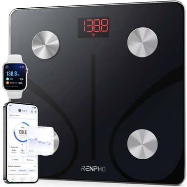 RENPHO Scales for Body Weight, Smart Weighing Scales Body Weight with App, Bluetooth Bathroom Scales for Fitness Tracking, High Accuracy Body Composition Monitor (ST/ST:LB/LB/KG) - Elis 1