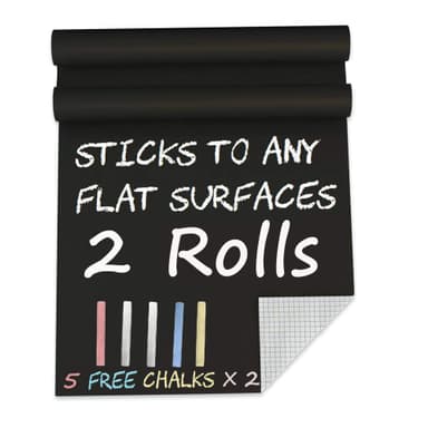 Blackboard Chalk Board Chalkboard Adhesive 44 x 200cm 2 Rolls Black Chalk Sticker Blackboard Paper for Home Kitchen Outdoor Office School Walls Menu (2)