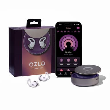 Ozlo Sleepbuds - Sleep Earbuds for Side Sleepers, Noise Blocking Bluetooth Headphones for Sleeping, 10-Hour Streaming, Snore Masking Sounds, Ultra-Comfortable in-Ear Design