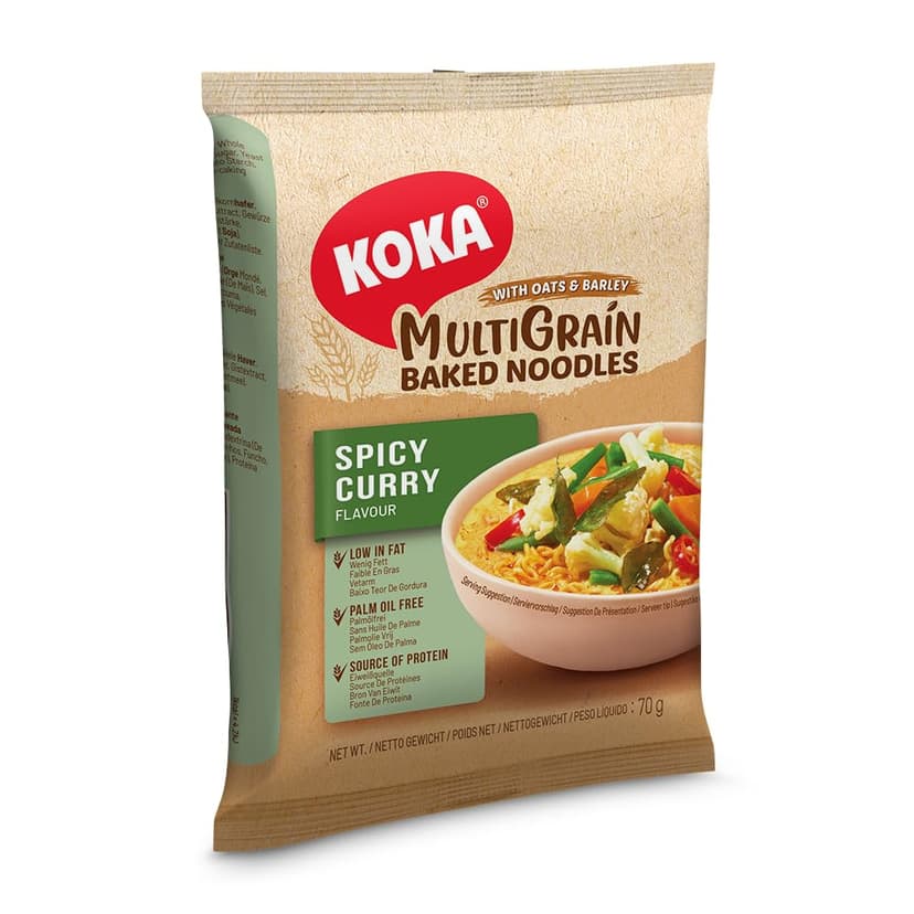 Koka Noodles Multigrain Oats & Barley Spicy Curry Flavour Single Pack 70g