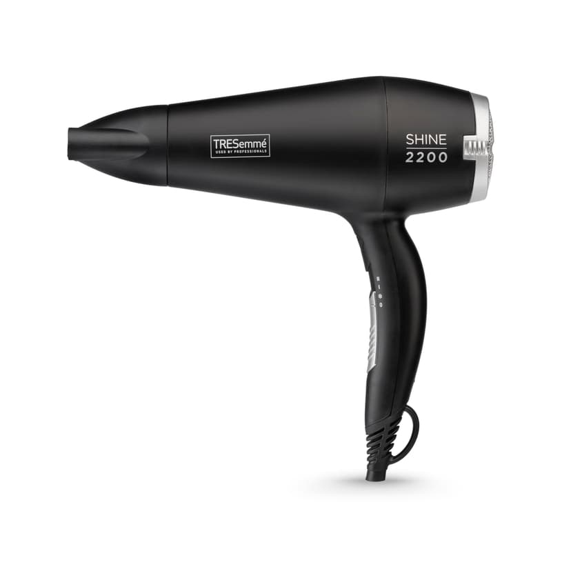 TRESemme Smooth & Shine Hair Dryer - Powerful 2200W Blow Dryer, Anti-Frizz Technology, Lightweight Fast Drying, 3 Temperature Settings, Black, 5542DU
