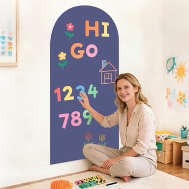 FUHSY Arch Magnetic Wall Decal 100x45 cm Magnetic Chalk Board Sticker Magnet Chalkboard for Wall Peel and Stick Self Adhesive Blackboard Multifunctional for Playroom Home Office School