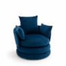 Velvet Blue Swivel Cuddle Chair – Snuggle Chairs for Adults, Sage Green Chair for Living Room, Plush Snuggle Seats with Cushions