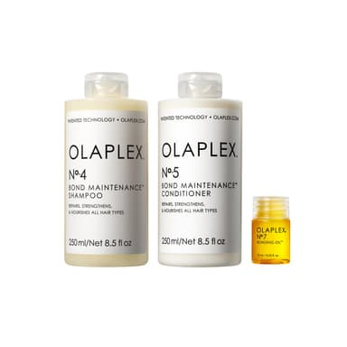 Olaplex Wash and Shine Hair Kit: Nº.4, 5, 7, Shampoo & Conditioner Set | Cleanse, Hydrate, & Control Frizz Up to 72 Hours | Bonding Oil for Shine & Protect | For Coily, Curly, Straight, and Wavy