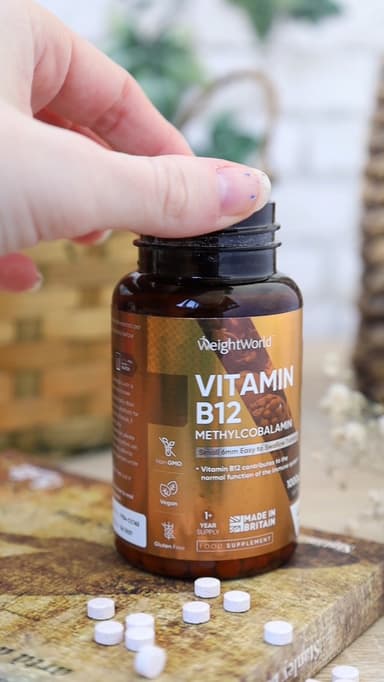 Vitamin B12 Tablets - 450 Tablets (1+ Year Supply) - 1 Per Day - 1000mcg - 6mm in Size - Easy to Swallow - Methylcobalamin Form - Vegan Vitamin B12 Supplement for Men & Women - Made in the UK