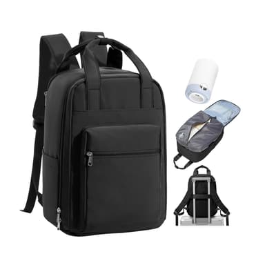 BJLFS Vacuum Backpack Travel Bag With Pump Ryanair Cabin Bags 40x30x20 Underseat Carry-ons Bag Wizzair Easyjet Vueling Hand Luggage Vacuum Bags For Travel Waterproof Laptop Backpack Women 17 inch