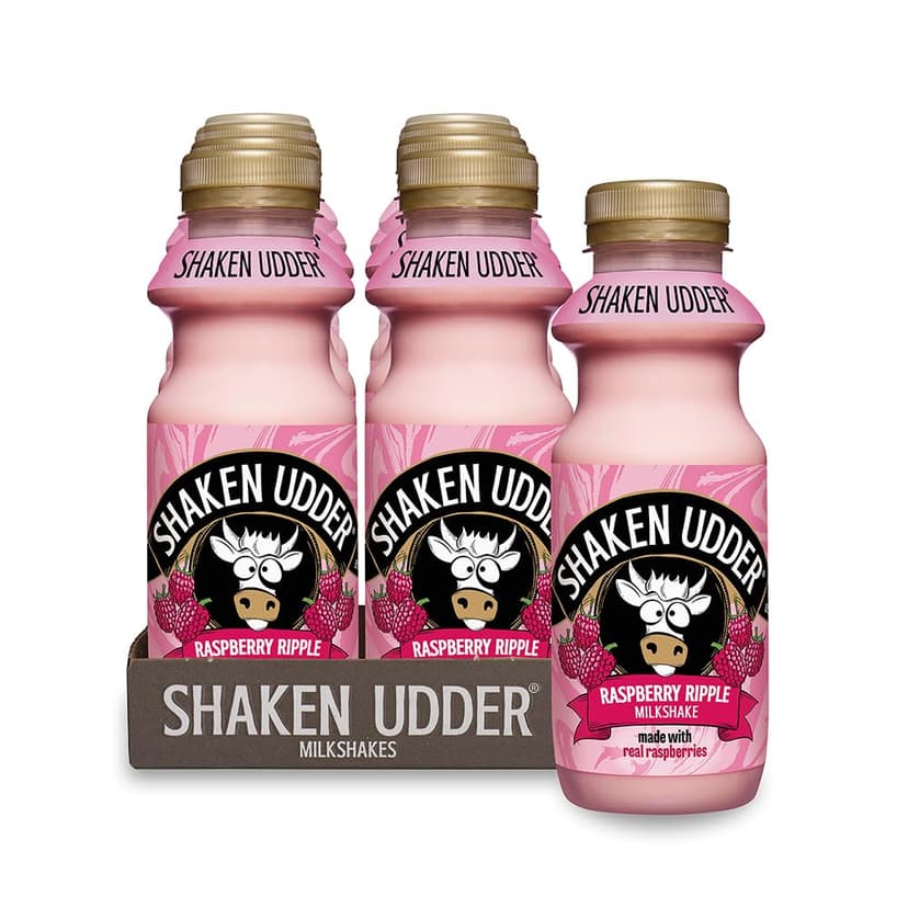 Shaken Udder Raspberry Ripple Milkshake 8x330ml