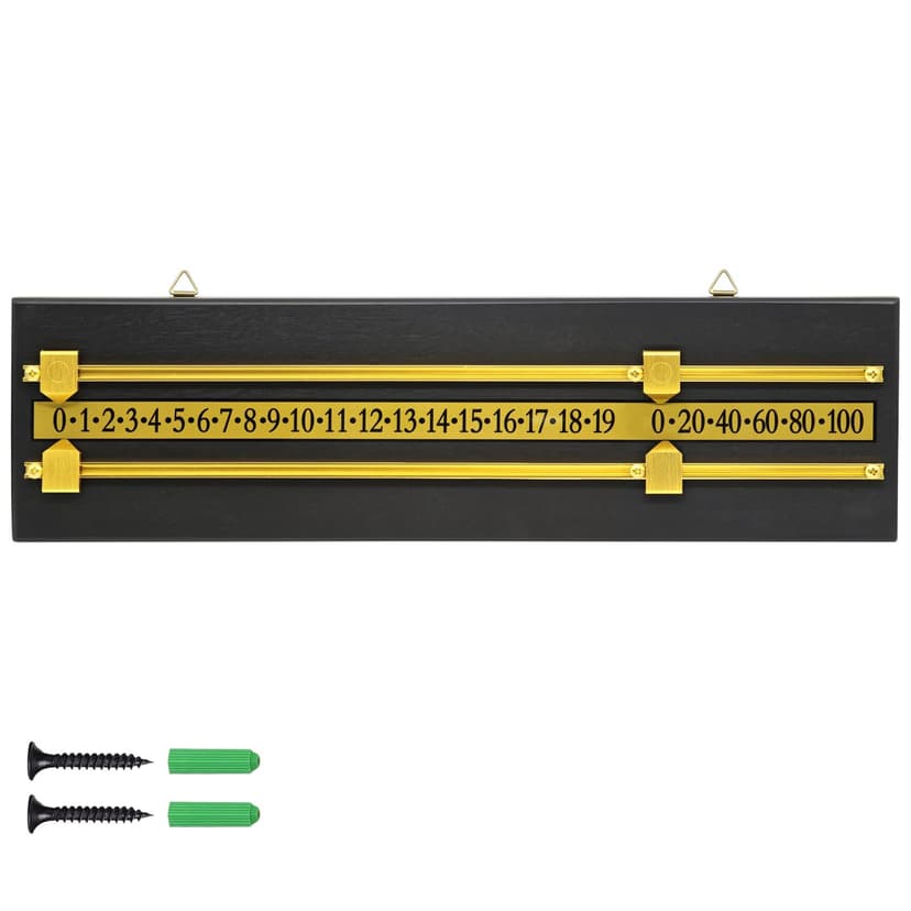 Naissgo Billiards Scoreboard, Snooker Scoreboard, Wall Mounted Solid Wood Score Board with Brass Sliders – Ideal for Home or Club