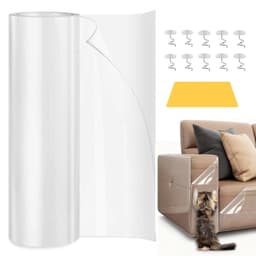 Xeticey Cat Anti Scratch Tape, Sofa Protector from Pets 40CM x 3M Cat Furniture Protector Tape Transparent Stop Cats Scratching Furniture Wear-Resistant for Carpet, Sofa, Couch (15.7" x 118")