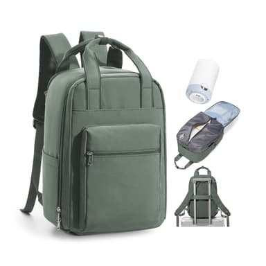 BJLFS Vacuum Backpack Travel Bag With Pump Ryanair Cabin Bags 40x30x20 Underseat Carry-ons Bag Wizzair Easyjet Vueling Hand Luggage Vacuum Bags For Travel Waterproof Laptop Backpack Women 17 inch