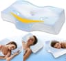 Memory Foam Neck Support Pillow for Neck and Shoulder Pain Sleeping with Cooling Pillowcase: Ergonomic Cervical Pillow 5X Pain Relief - Contour Bed Bolster Pillows for Side Back Stomach Sleepers